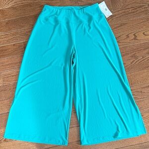 Sympli Women’s Capri Wide-Leg Teal Lounge Pants